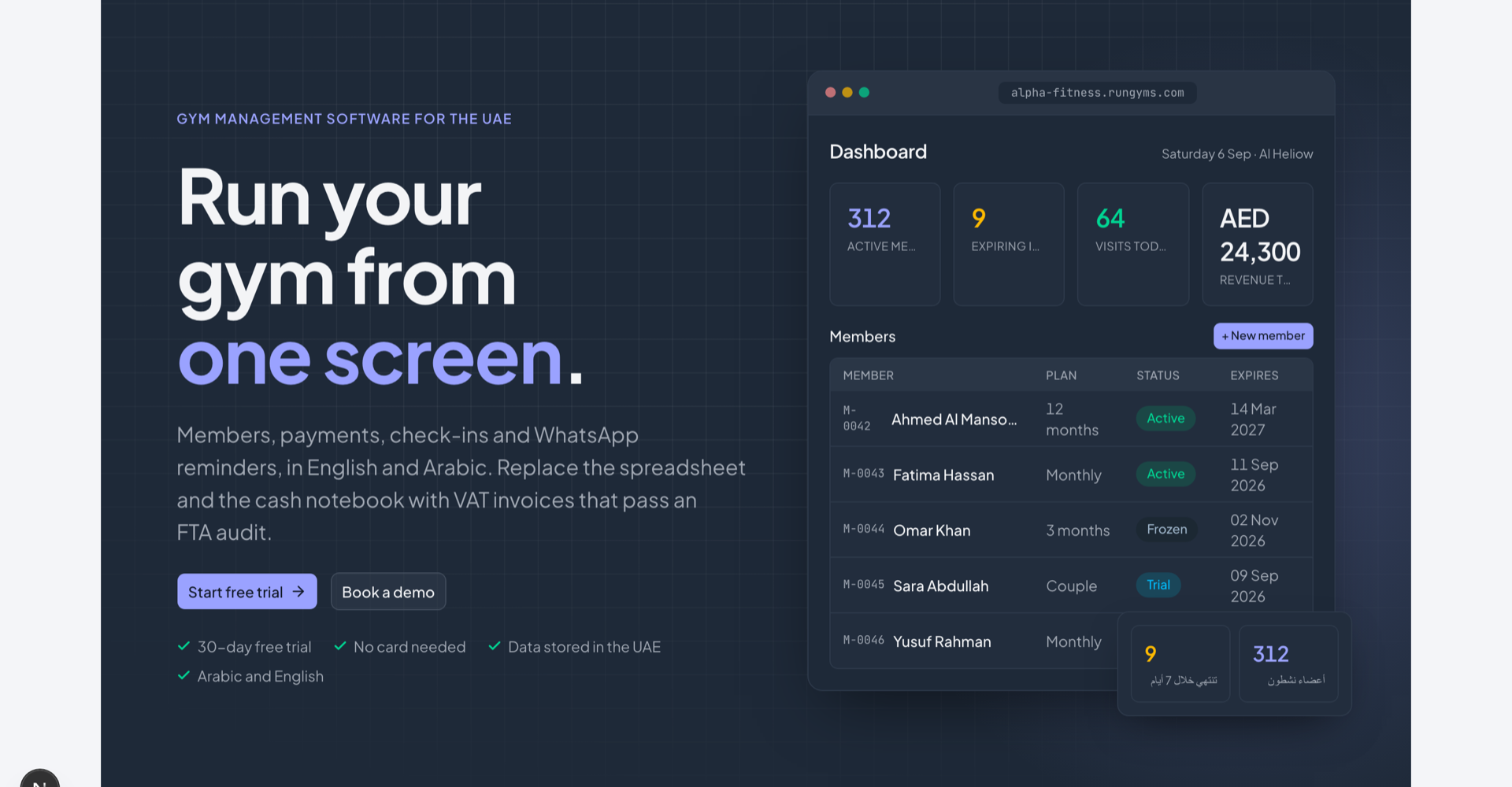 Run Gyms: Gym management on one screen